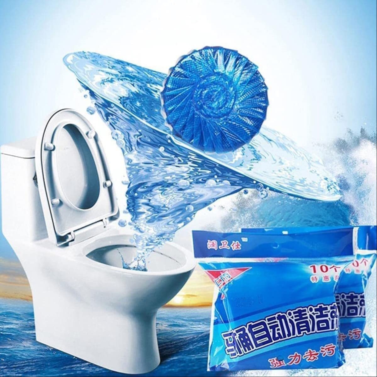Automatic Toilet Tank Cleaner Tablet (Blue Flush Ball) - Image 3