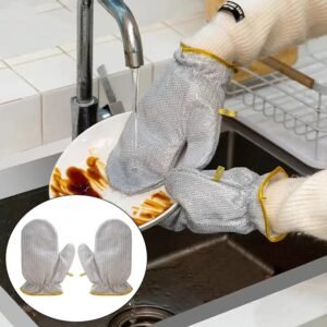 স্টিল ওয়্যার ডিশ ওয়াশিং গ্লাভস | Waterproof Kitchen Cleaning Gloves (1 Pair)